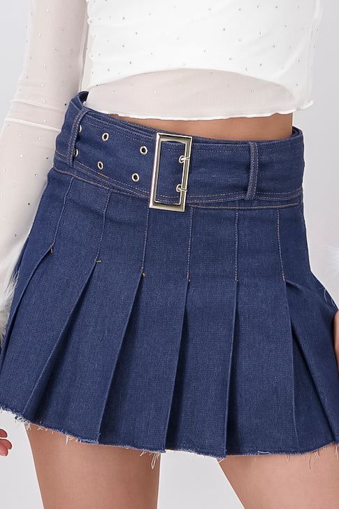 Falda Mini Denim Tableada sold by Shasa product image thumbnail 5