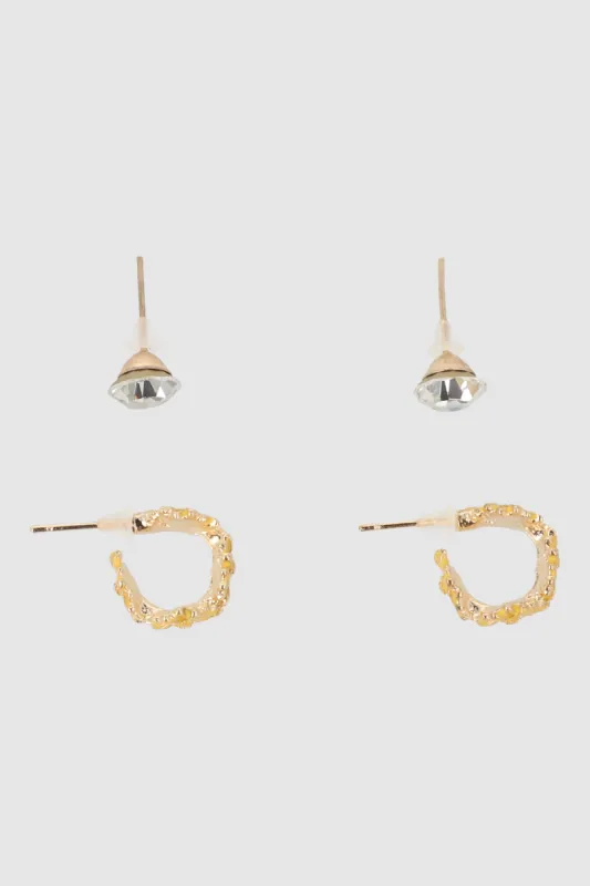 Set 2 pares aretes flores sold by Shasa