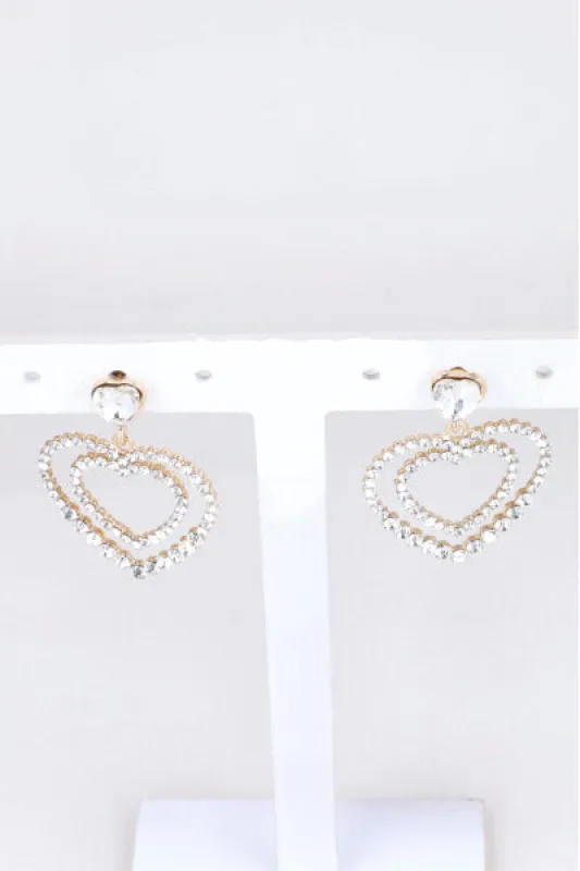 Aretes Doble Corazon Brillos sold by Shasa