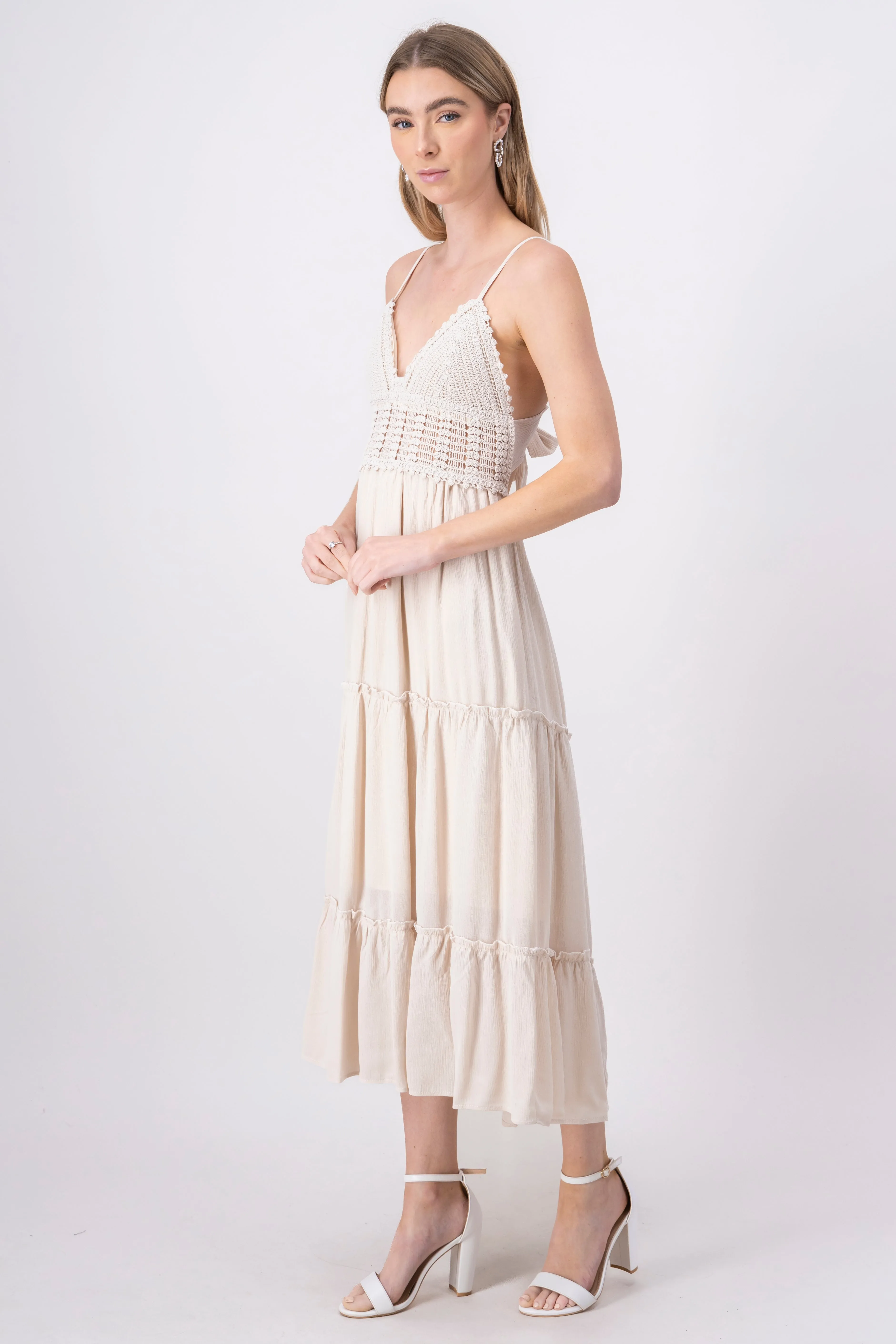 Vestido maxi copas crochet sold by Shasa product image thumbnail 3