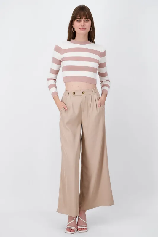 Pantalon recto wideleg doble boton hypsters sold by Shasa