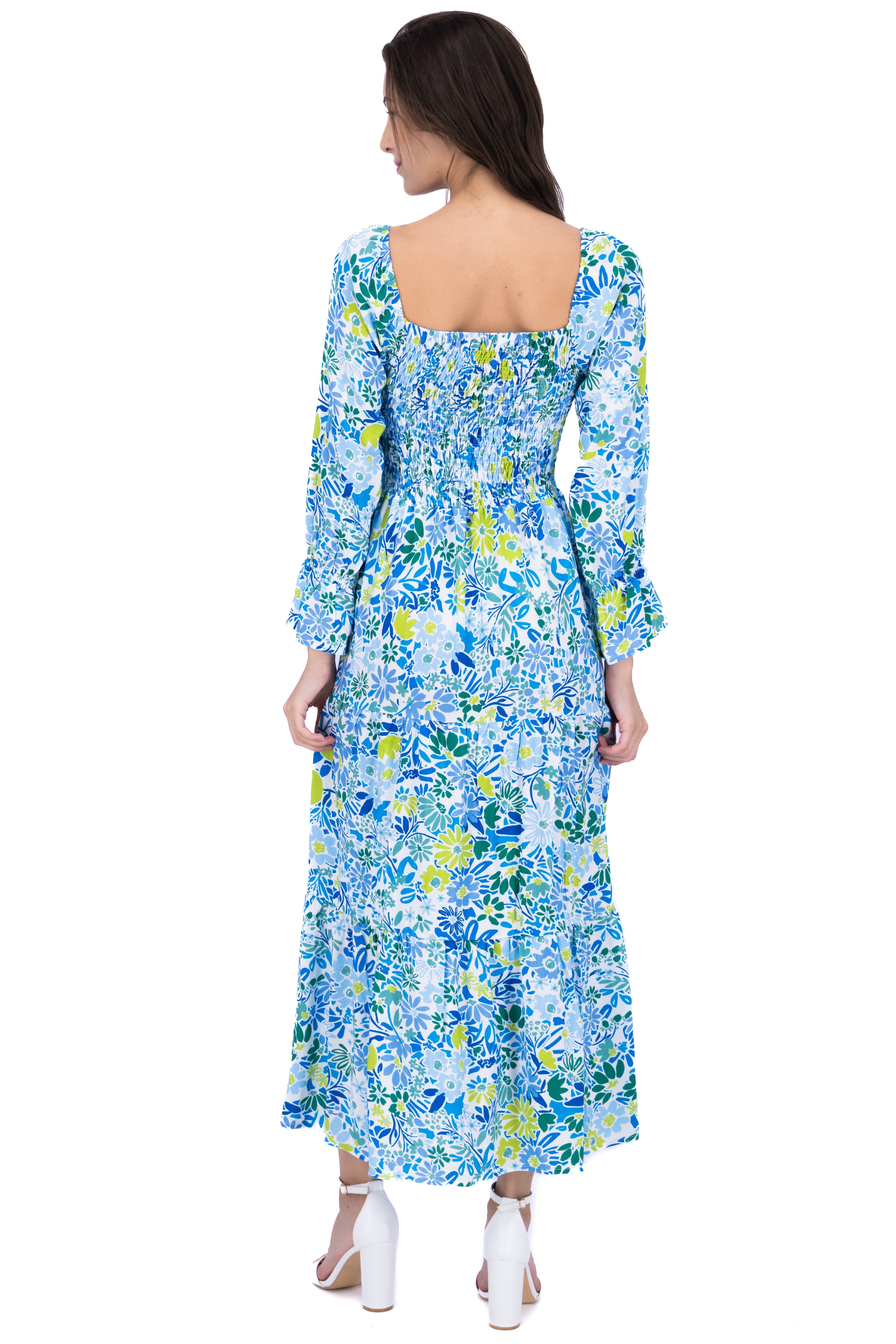 Vestido maxi tejido elástico floreado sold by Shasa product image thumbnail 4