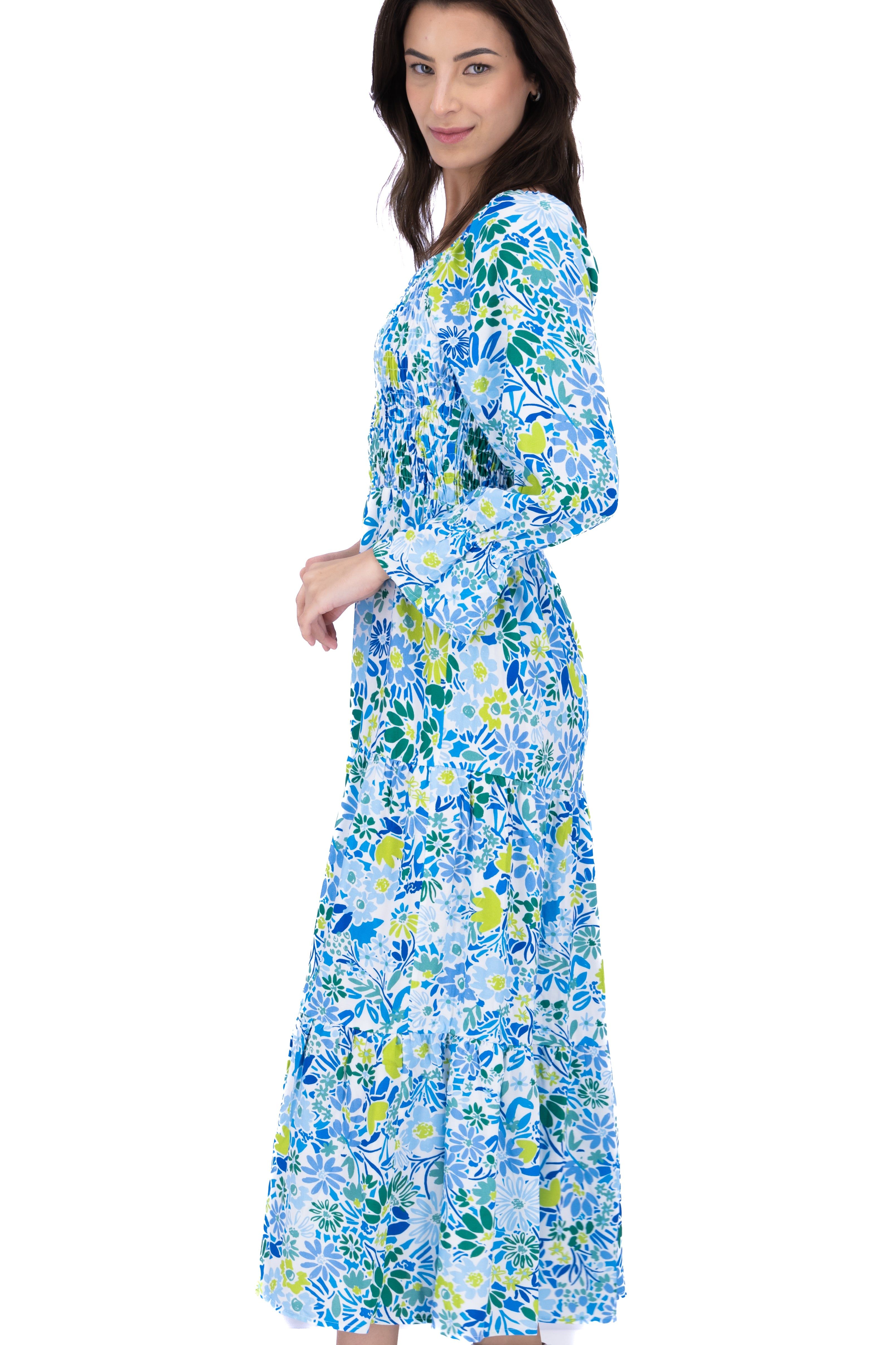 Vestido maxi tejido elástico floreado sold by Shasa product image thumbnail 3