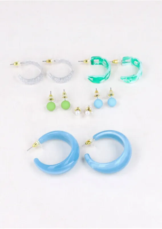 Set 6 Pares Aretes Arracadas sold by Shasa
