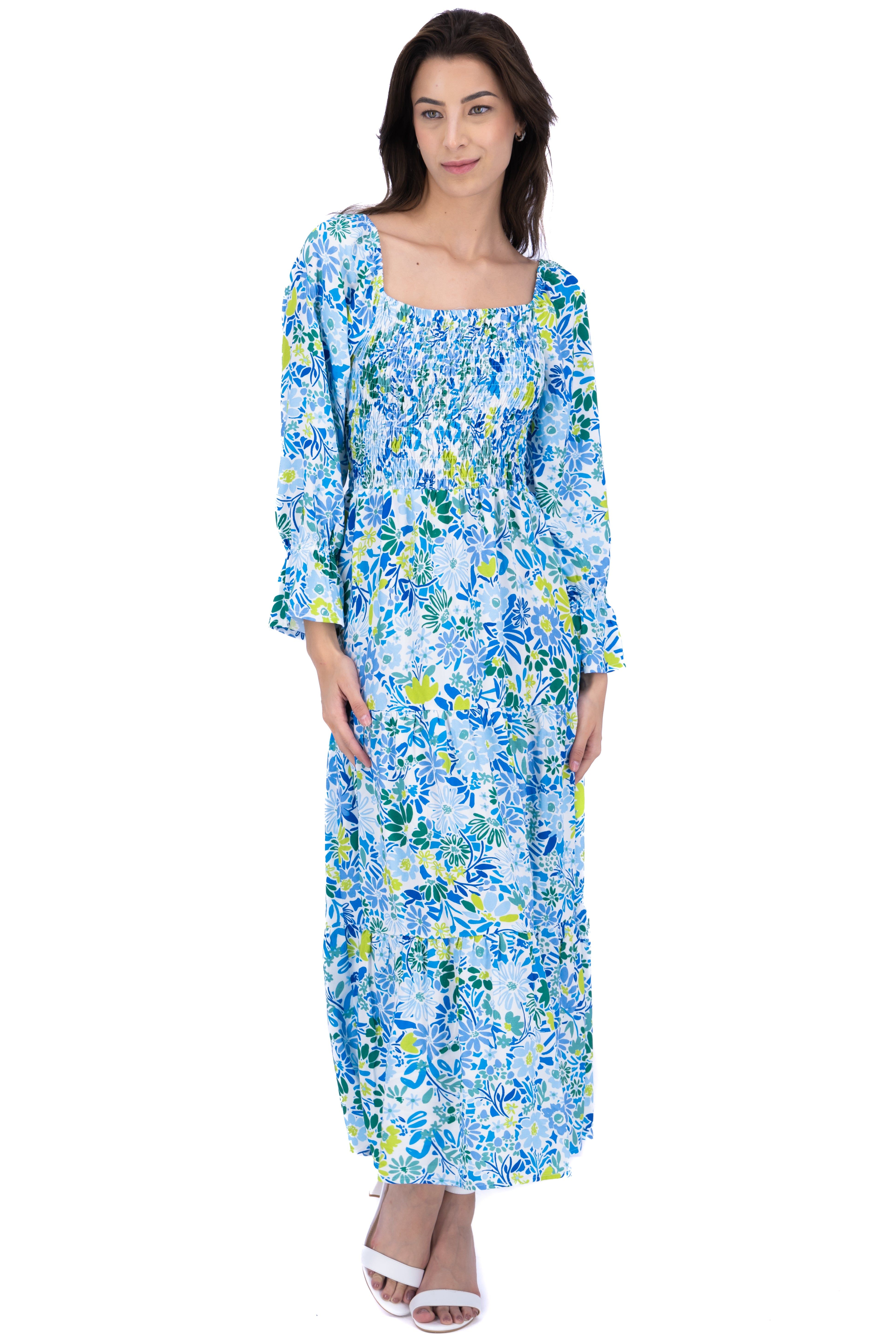 Vestido maxi tejido elástico floreado sold by Shasa product image thumbnail 2