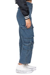 Jeans rectos cargo lisos sold by Shasa