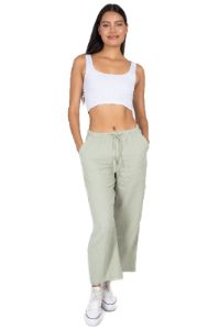 Pantalón amplio texturizado cintura elástica sold by Shasa