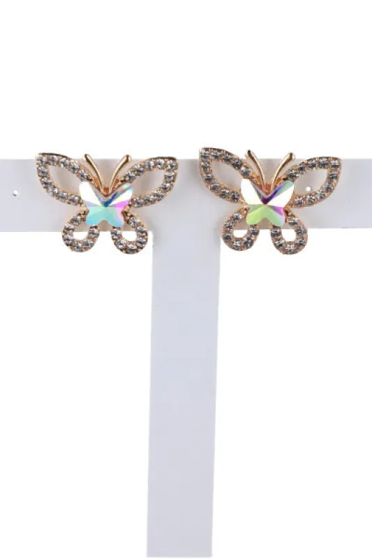 Aretes stud mariposa iridiscente sold by Shasa