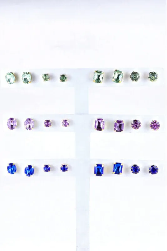 12 Pares Aretes Cristal Brillos sold by Shasa