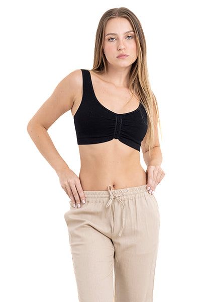 Top crop acanalado fruncido sold by Shasa