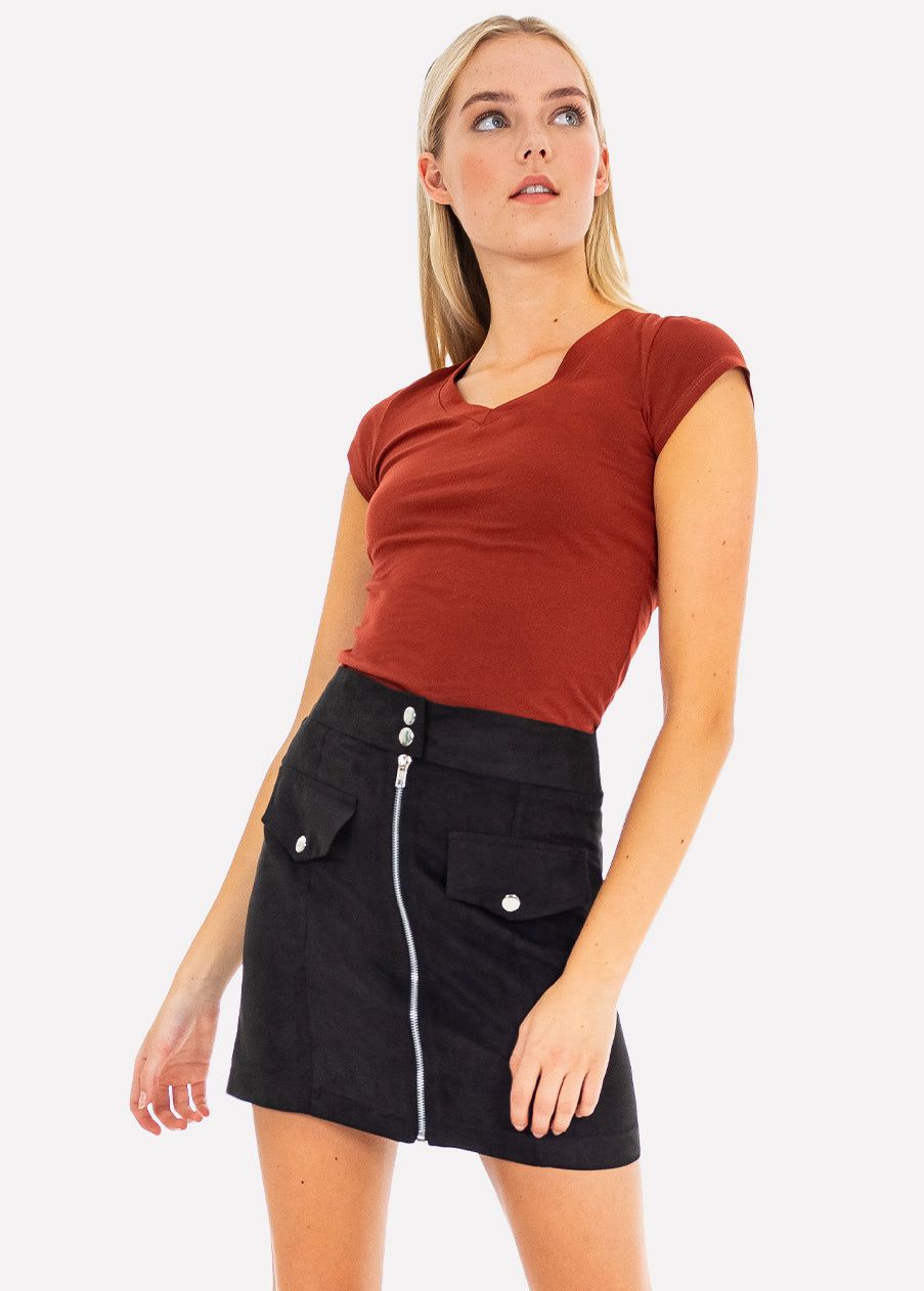 Blusa manga corta cuello v sold by Shasa