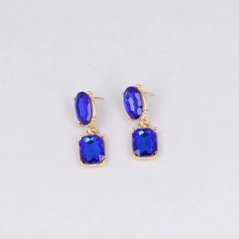 Aretes Doble Cristal Color sold by Shasa