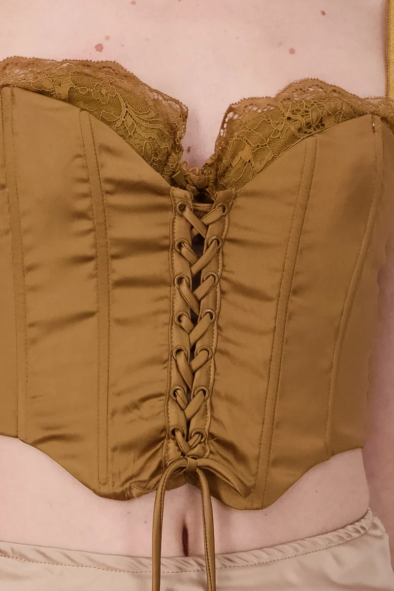 Blusa corset satin con lace up sold by Shasa product image thumbnail 5