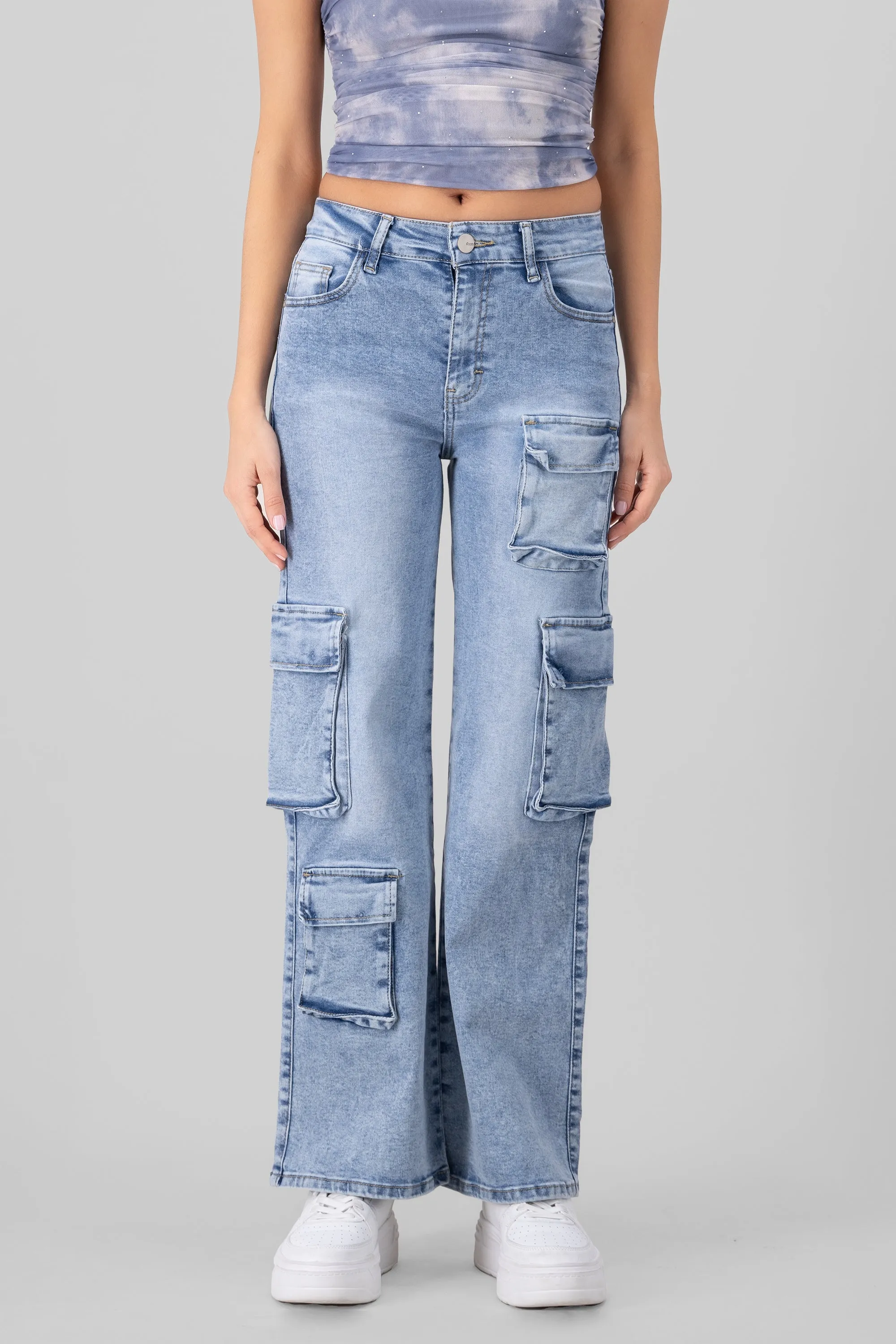 Jeans cargo 4 bolsas asimétrico sold by Shasa product image thumbnail 2