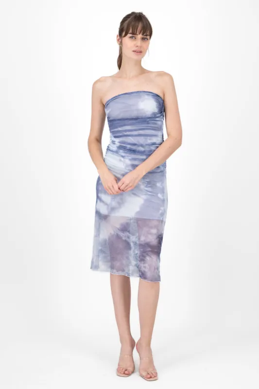 Vestido midi mesh drapeado sold by Shasa