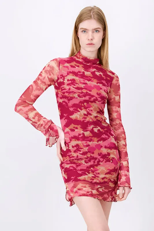Vestido Mesh Manga Larga Degradado sold by Shasa