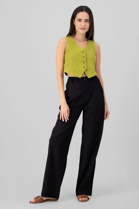 Pantalon amplio lino sold by Shasa