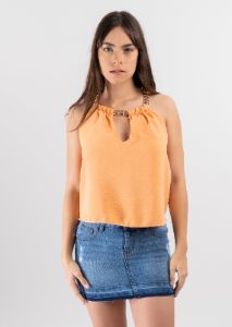 Blusa halter cadena eslabón sold by Shasa