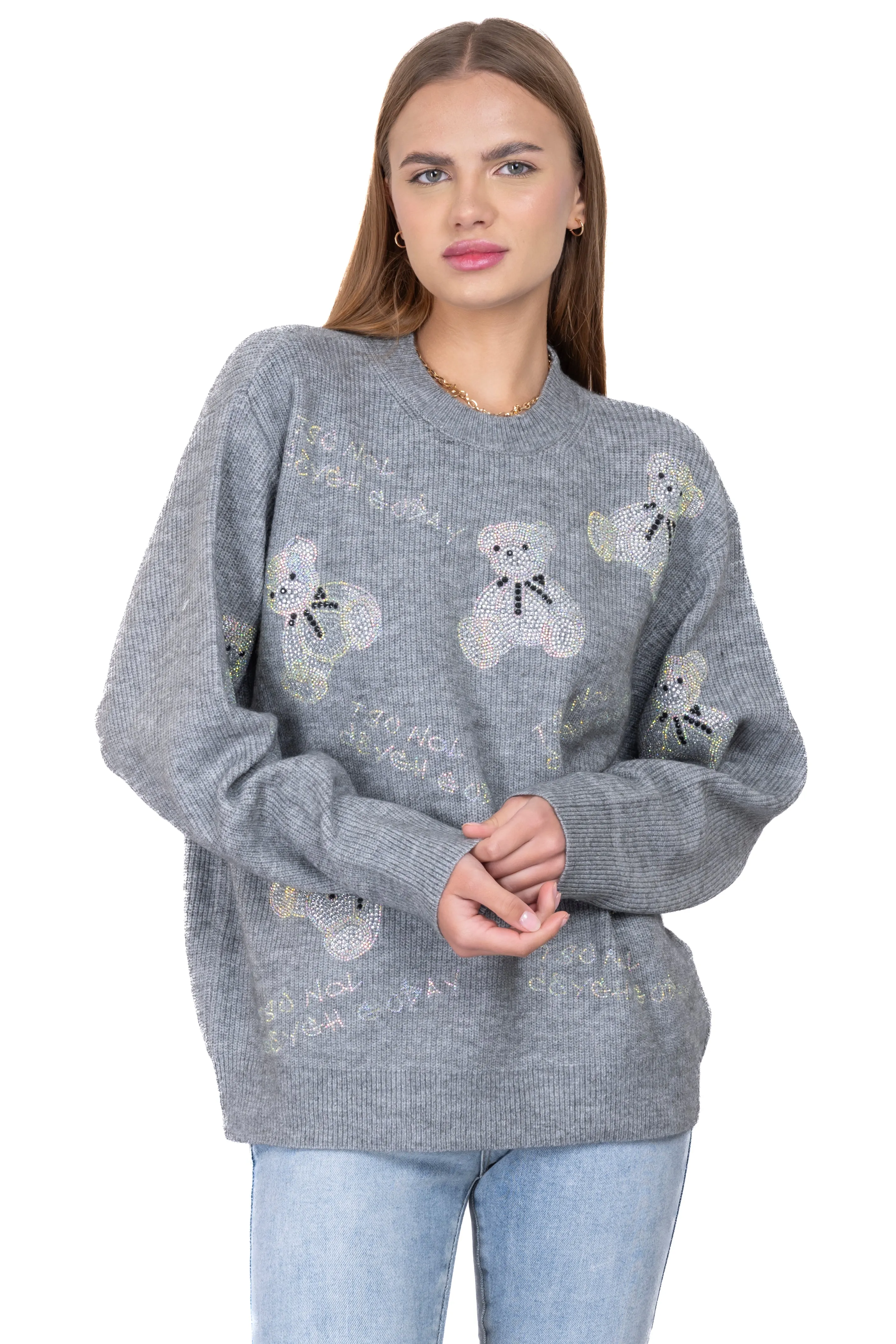 Suéter tejido acanalado ositos brillos sold by Shasa