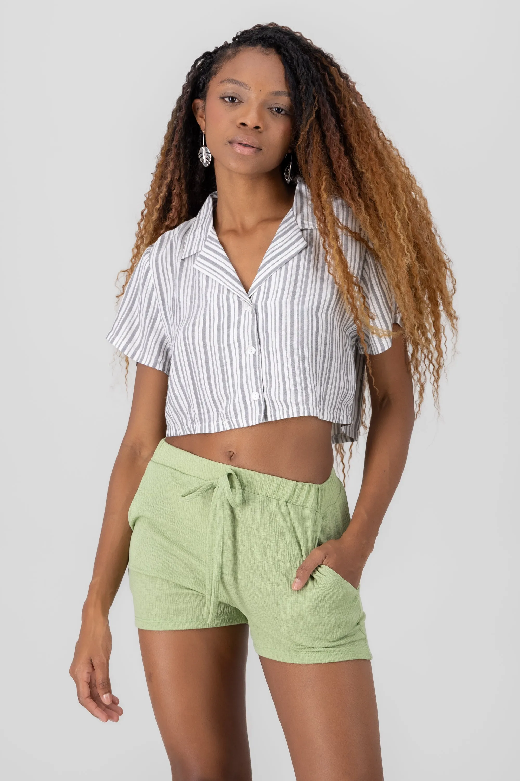 Camisa crop rayas sold by Shasa product image thumbnail 2