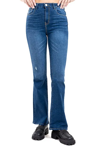 Jeans flare con desgaste sold by Shasa