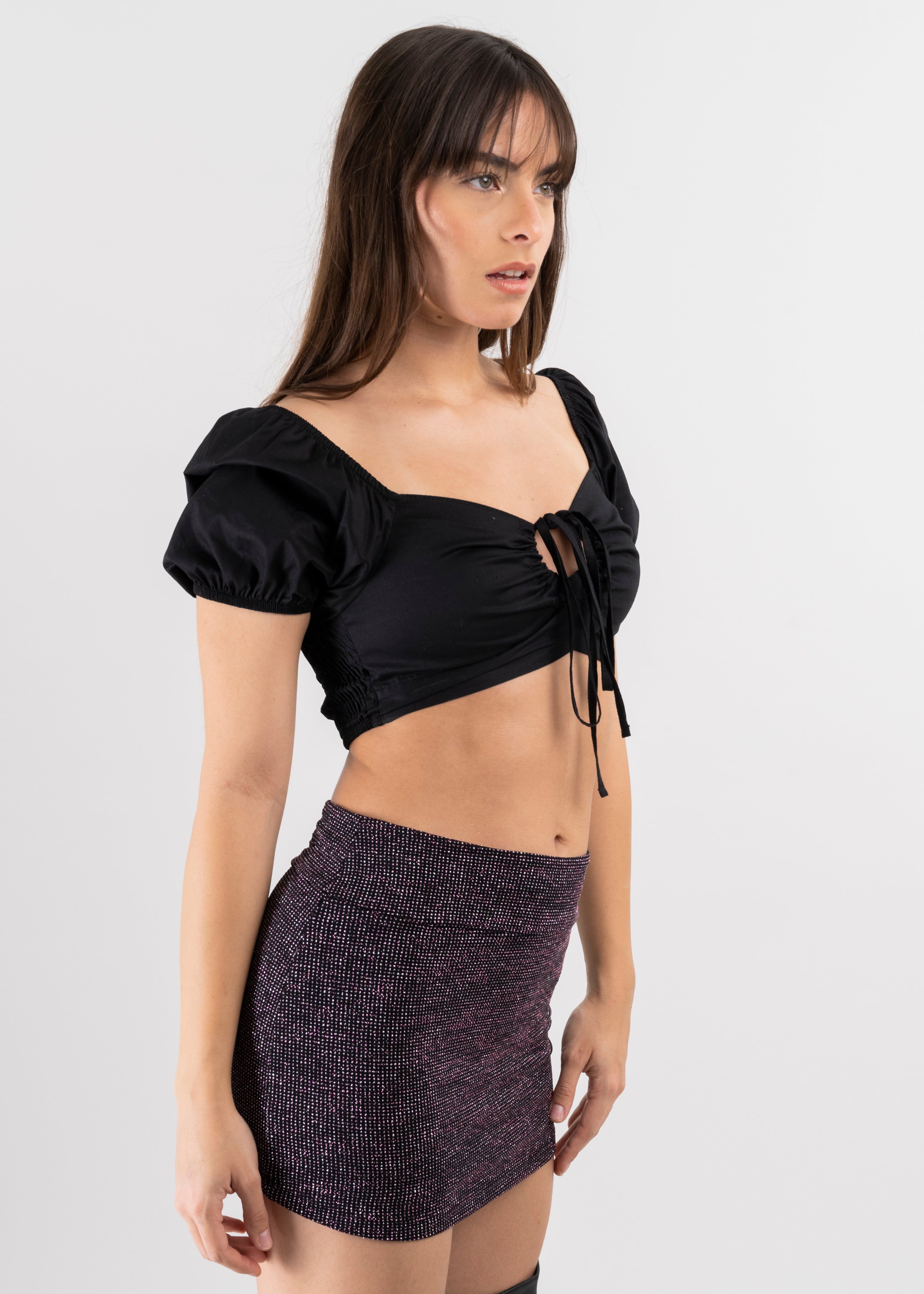 Crop Top Halter Manga Corta Globo sold by Shasa product image thumbnail 3