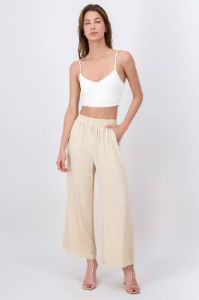 Pantalón Wide Leg Cintura Alta Fruncida sold by Shasa