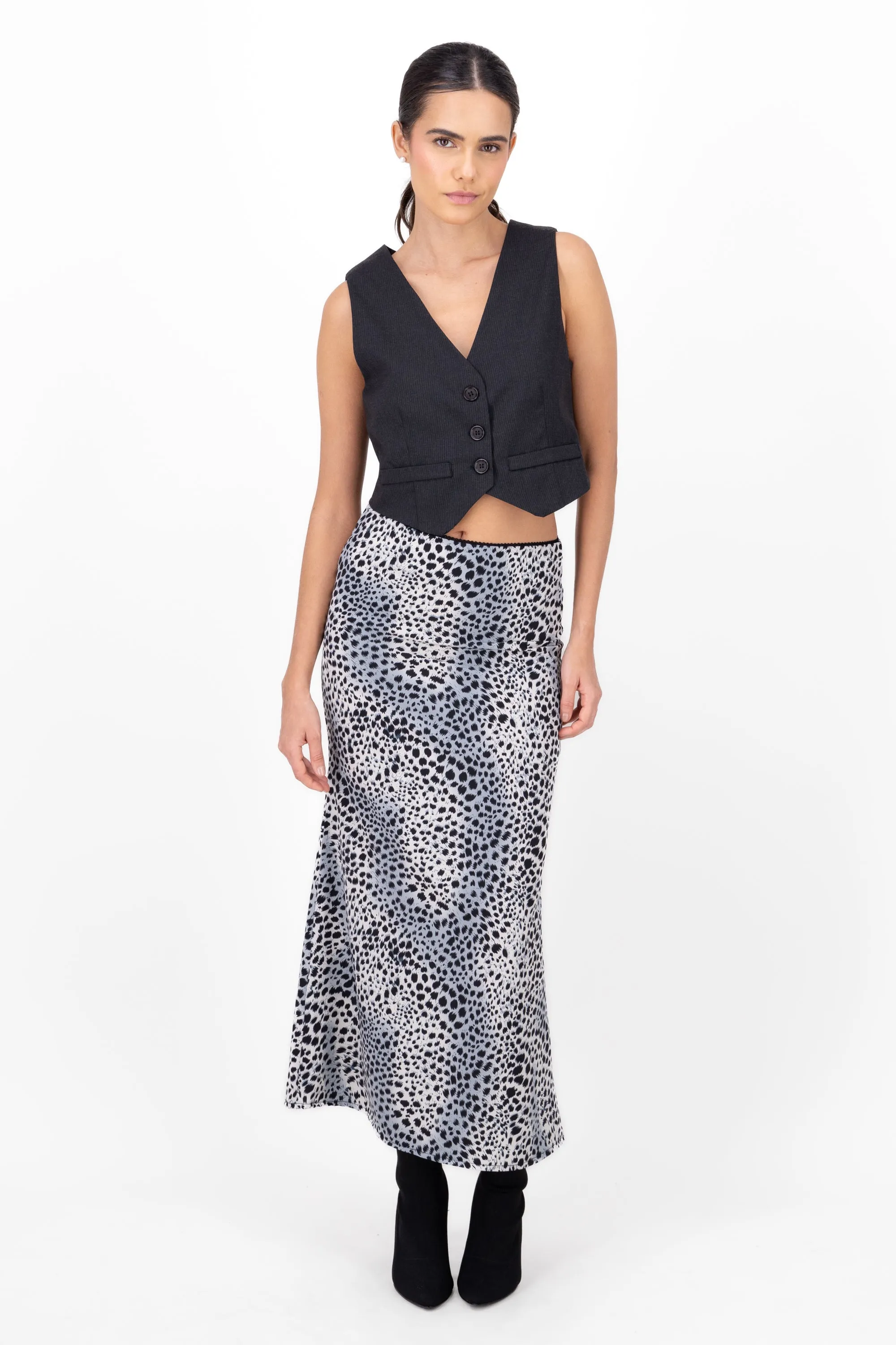 Falda maxi estampado animal print satin Hypsters sold by Shasa