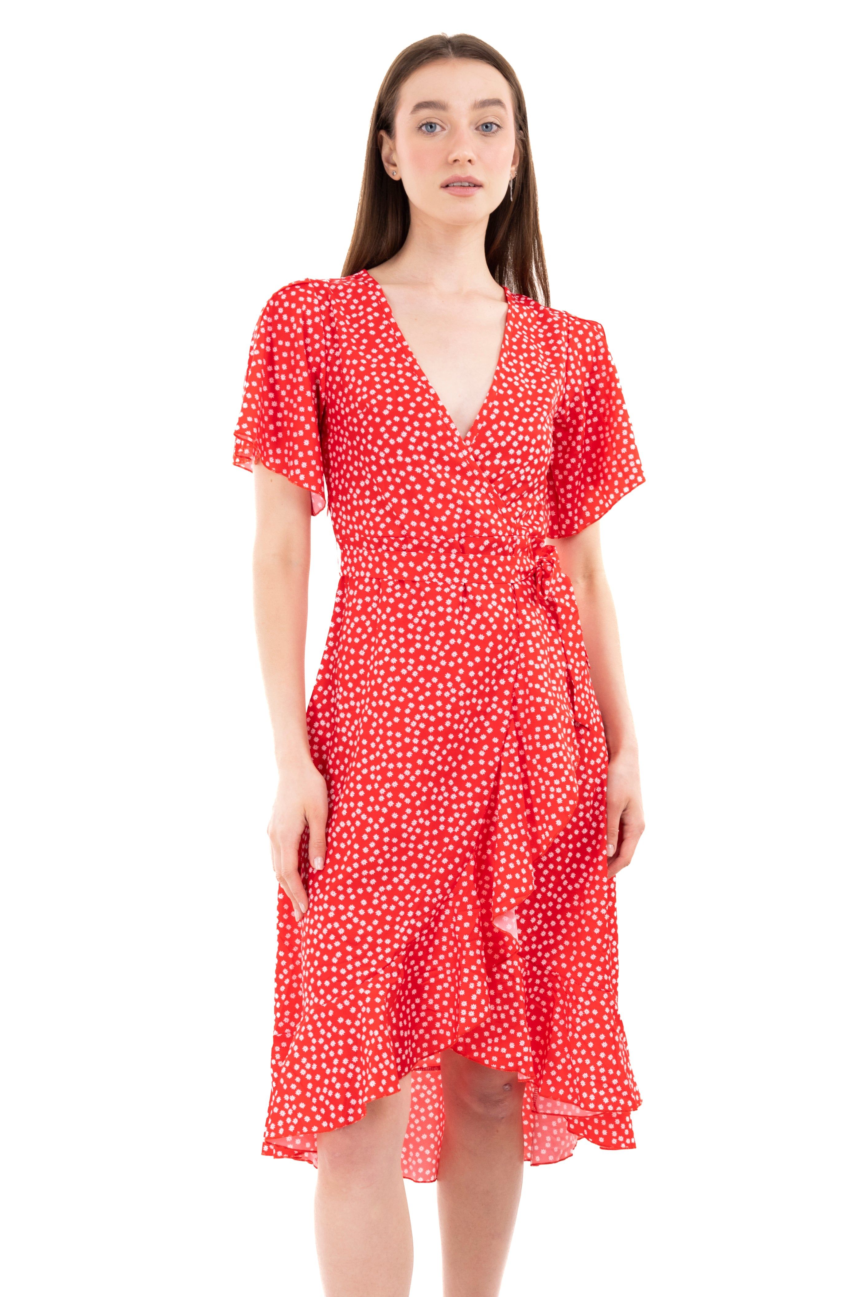 Vestido midi cruzado flores sold by Shasa