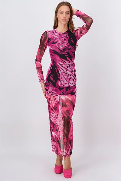 Vestido maxi mesh espalda abierta sold by Shasa