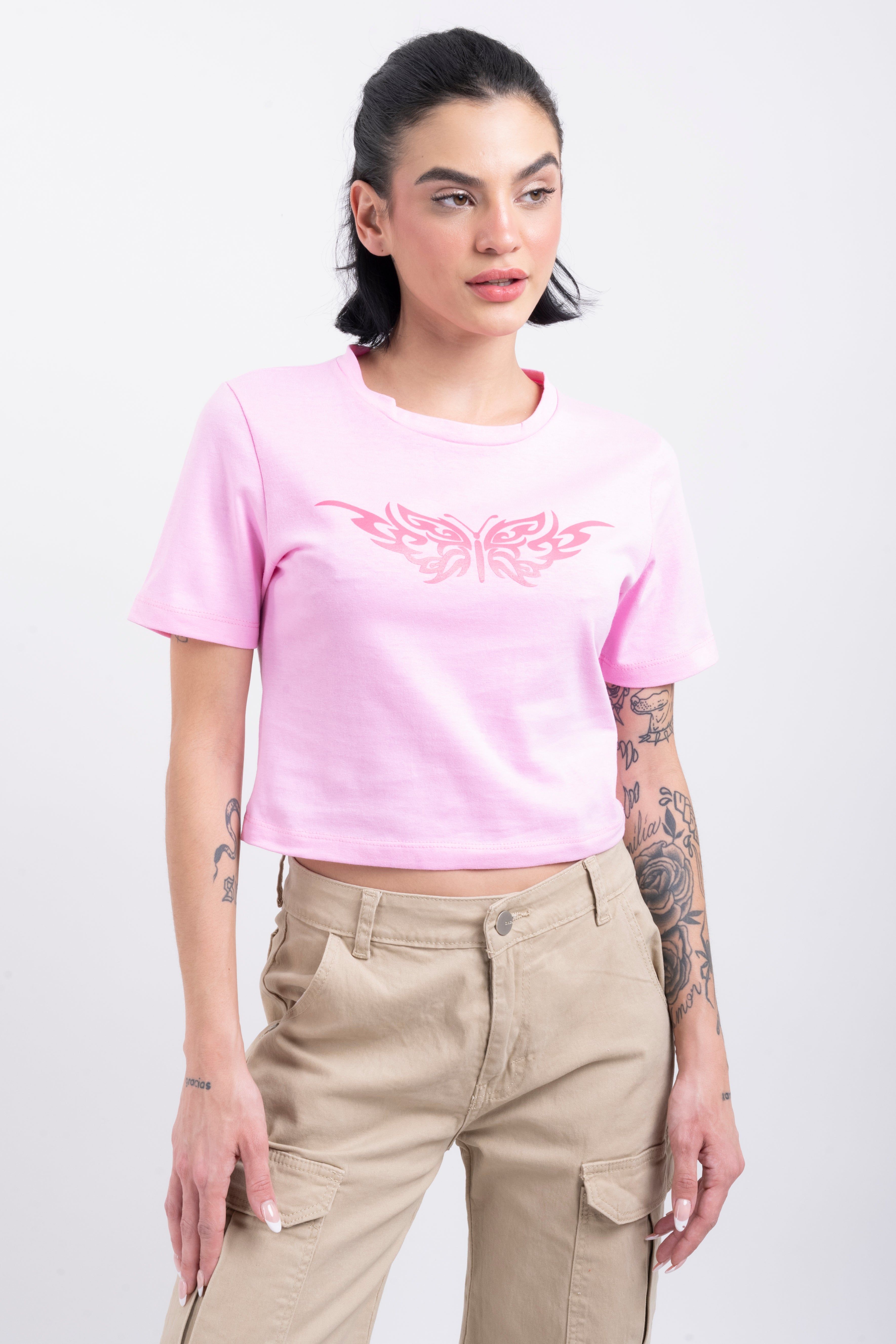 Top manga corta estampado mariposa sold by Shasa product image thumbnail 2