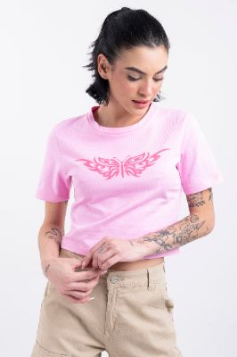 Top manga corta estampado mariposa sold by Shasa