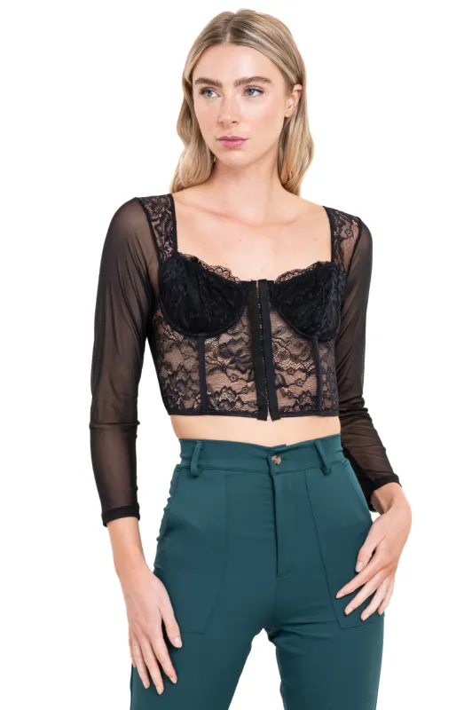 Top bustier mesh encaje sold by Shasa