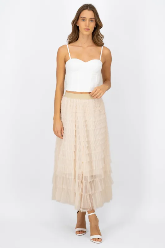 Falda maxi detalle olanes sold by Shasa