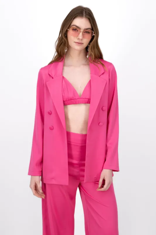 Blazer Largo Detalle Botones Satin sold by Shasa