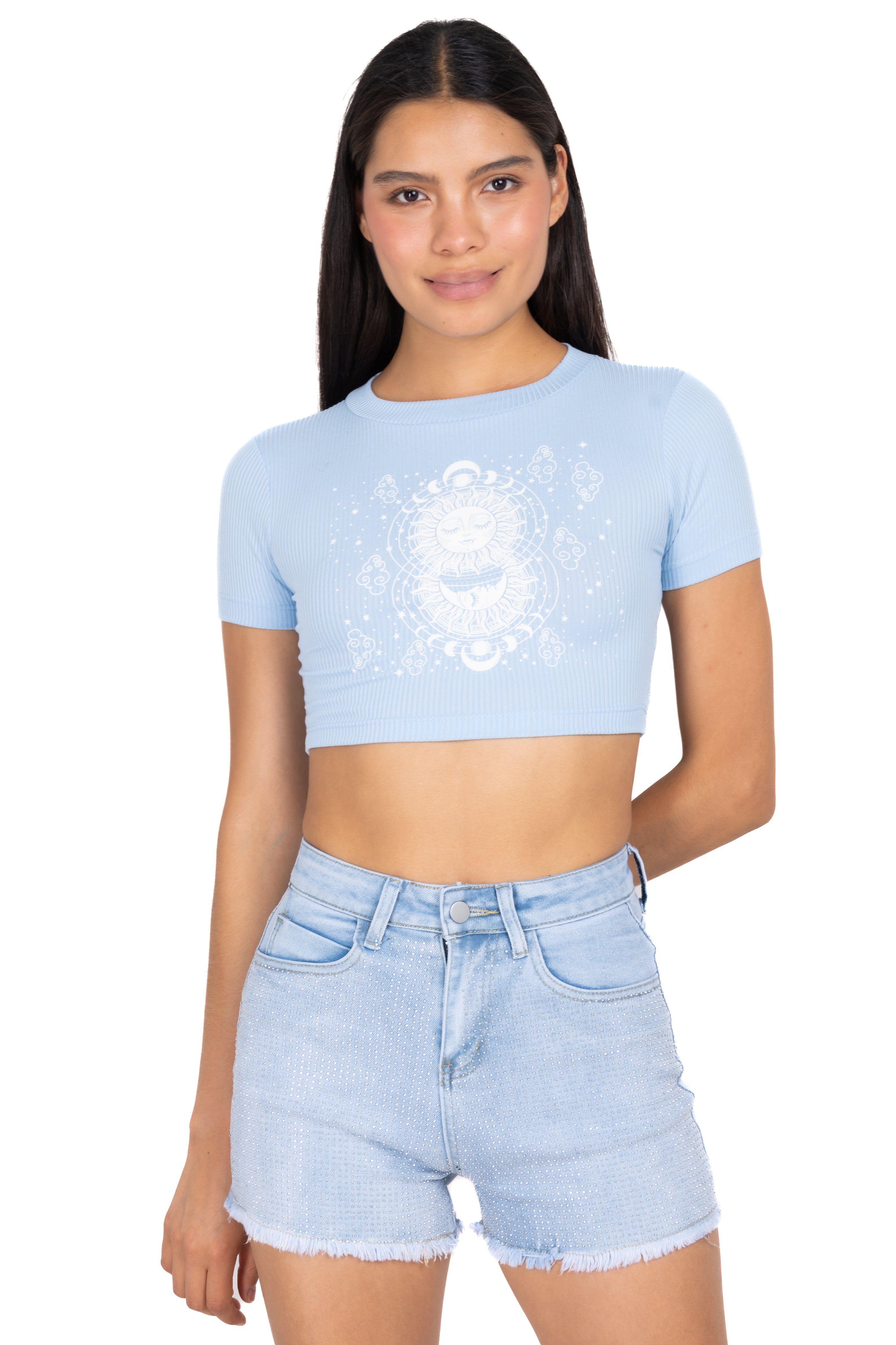 Top crop acanalado sol luna sold by Shasa