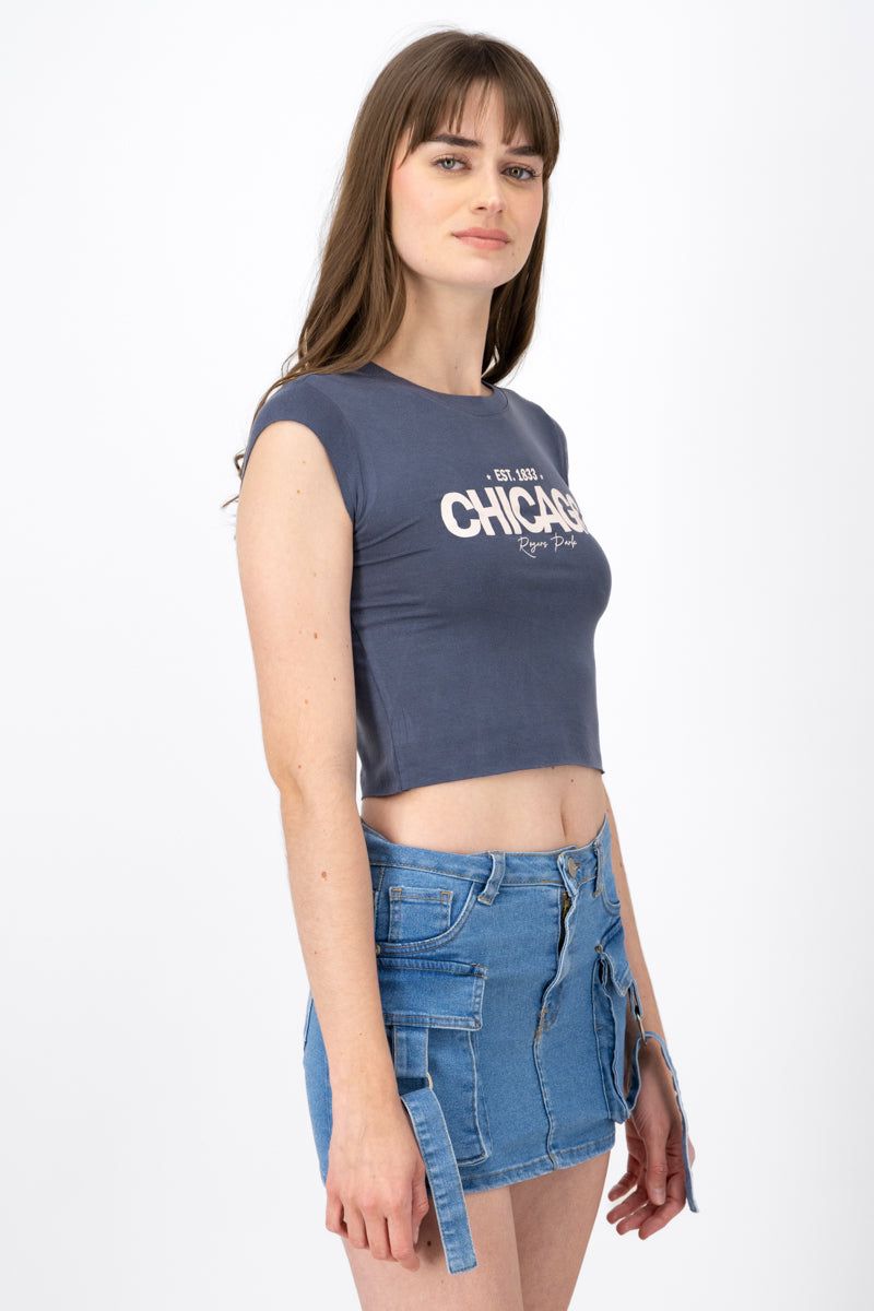 Playera Crop Chicago sold by Shasa product image thumbnail 3
