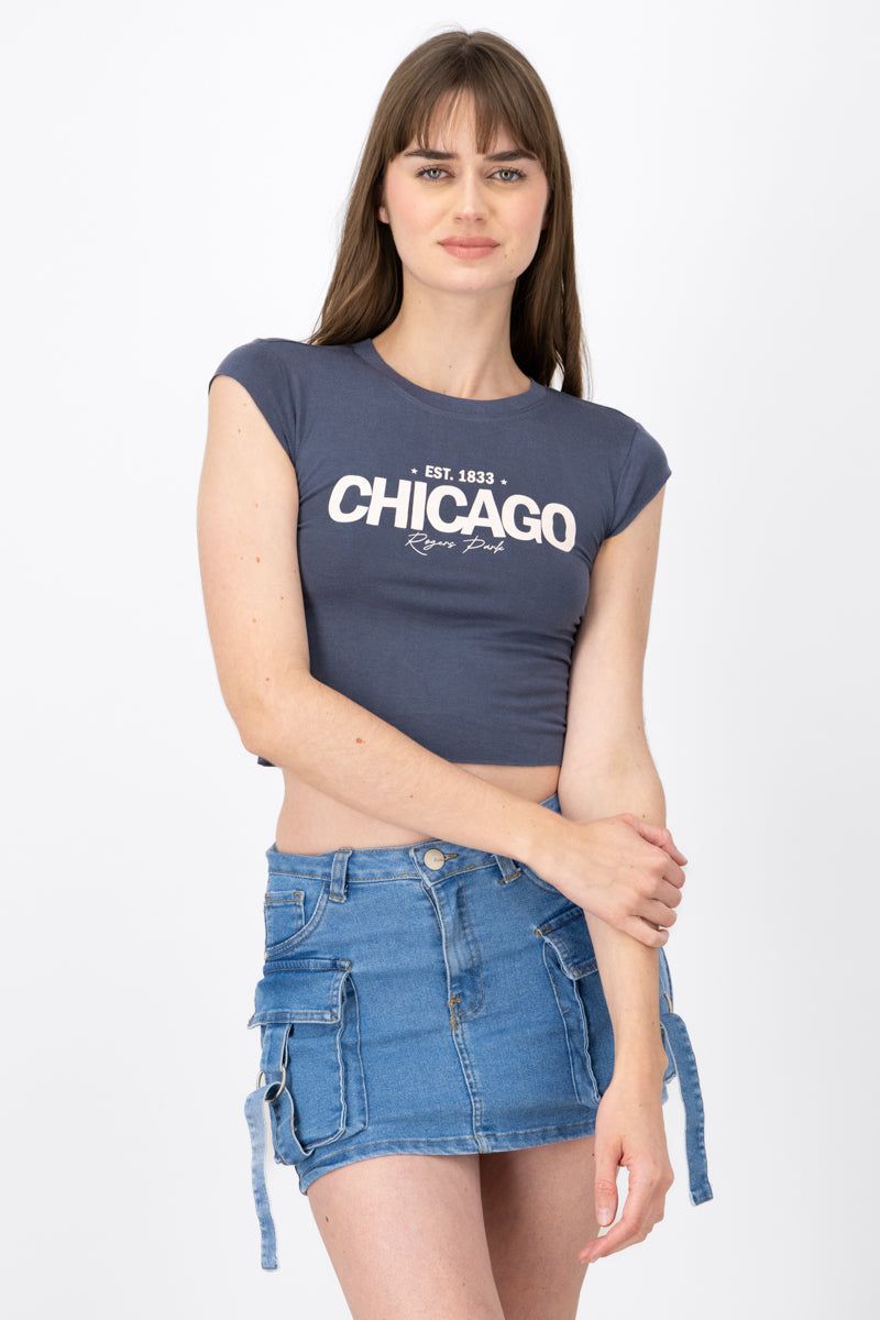 Playera Crop Chicago sold by Shasa