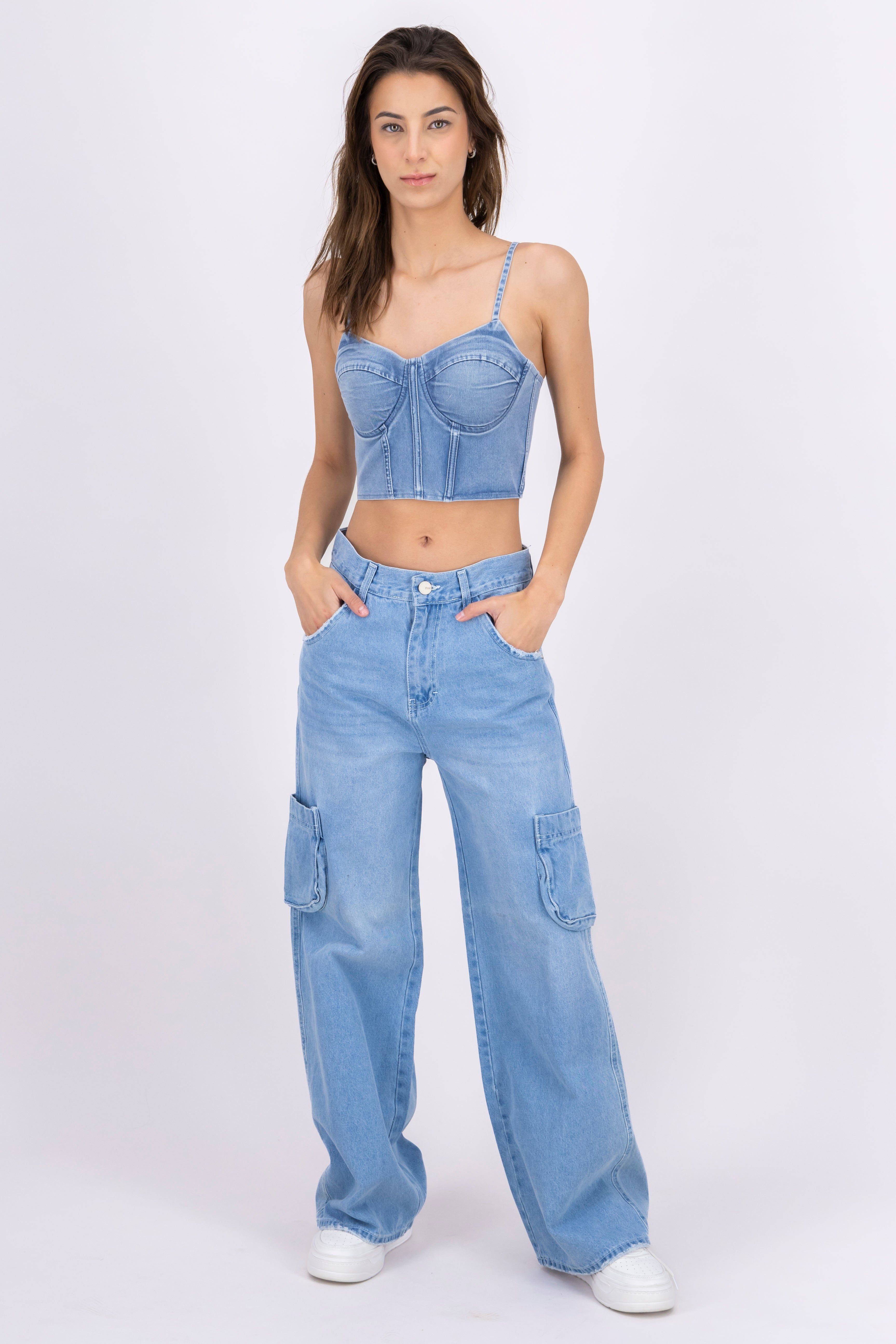 Pantalón denim straight sold by Shasa