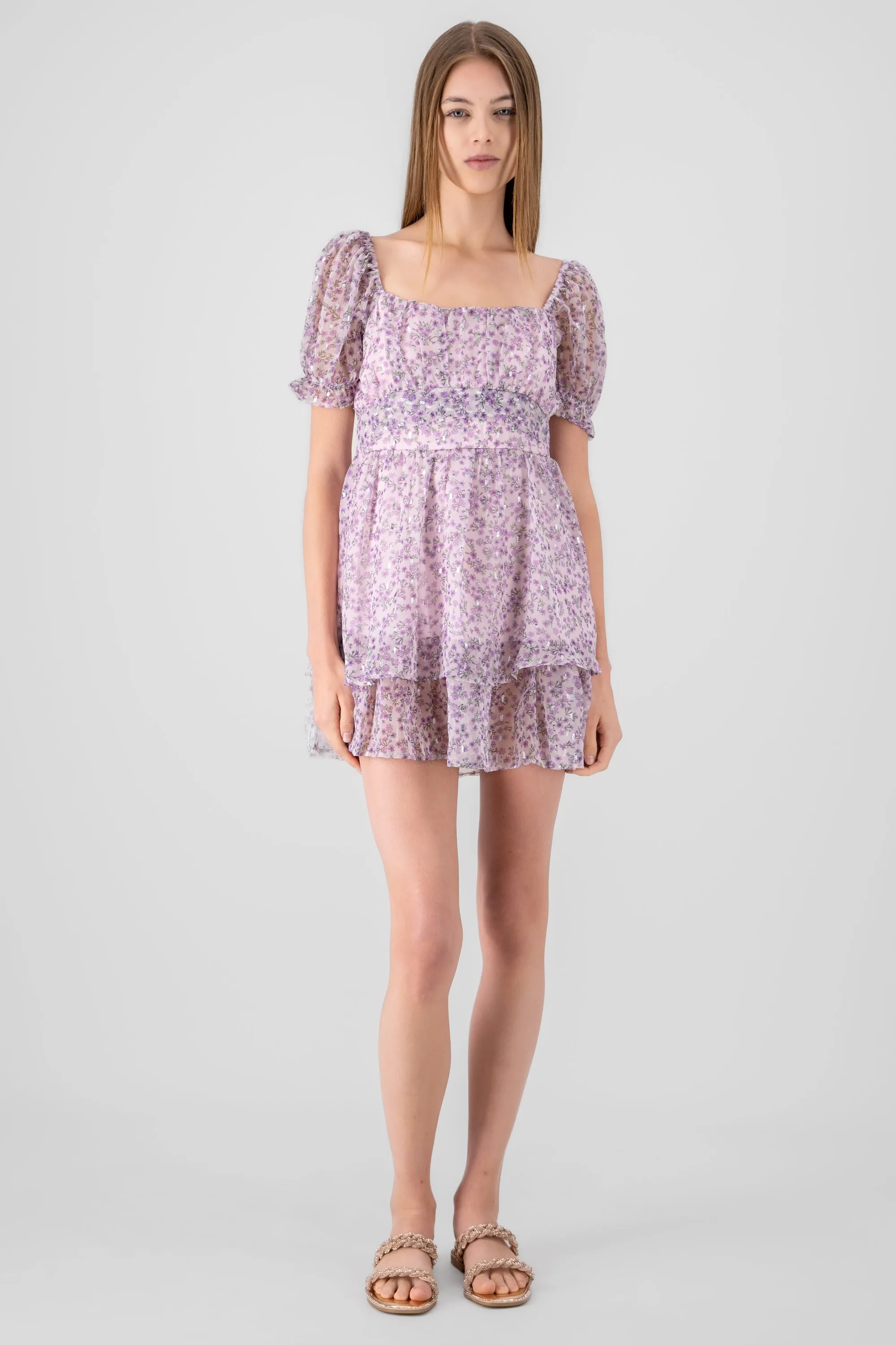 Vestido con flores de lurex y olanes sold by Shasa product image thumbnail 2