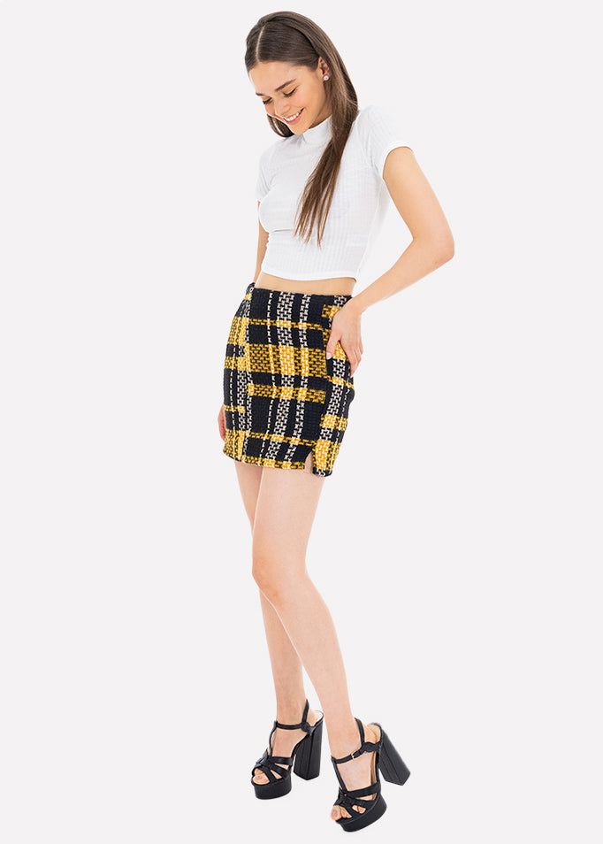 Falda mini tweed cuadros sold by Shasa product image thumbnail 5