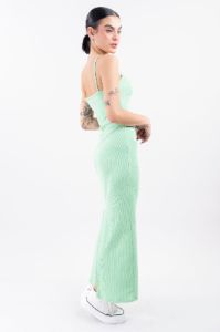 Vestido maxi acanalado abertura sold by Shasa