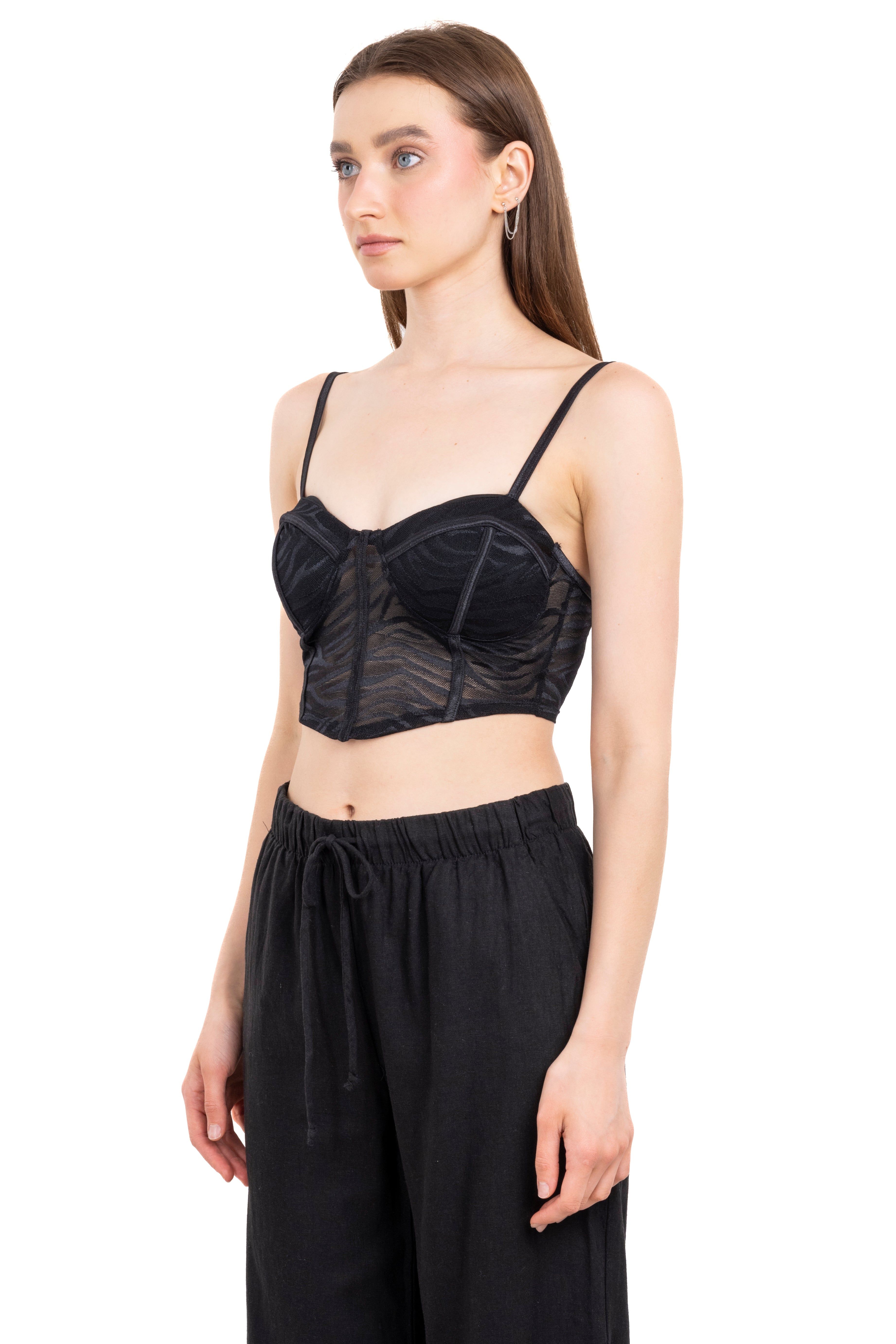 Top bustier mesh animal print sold by Shasa product image thumbnail 3