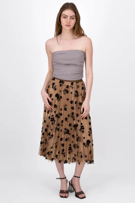 Falda Midi Mesh Flores sold by Shasa