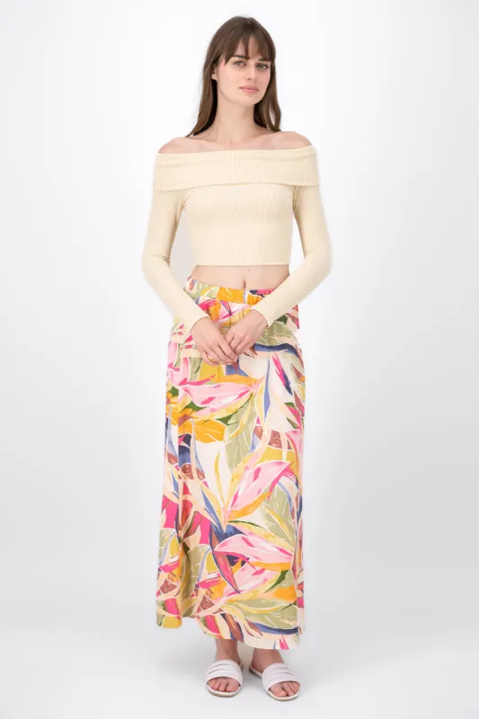 Falda Maxi Flores Amplia Resorte sold by Shasa