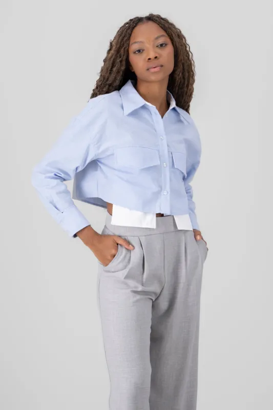 Camisa crop detalle bolsas sold by Shasa