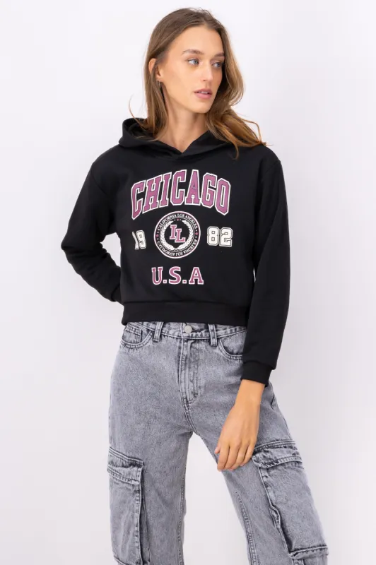 Sudadera Crop Estampado Chicago sold by Shasa