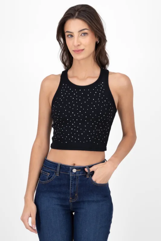 Top rib con brillos sold by Shasa