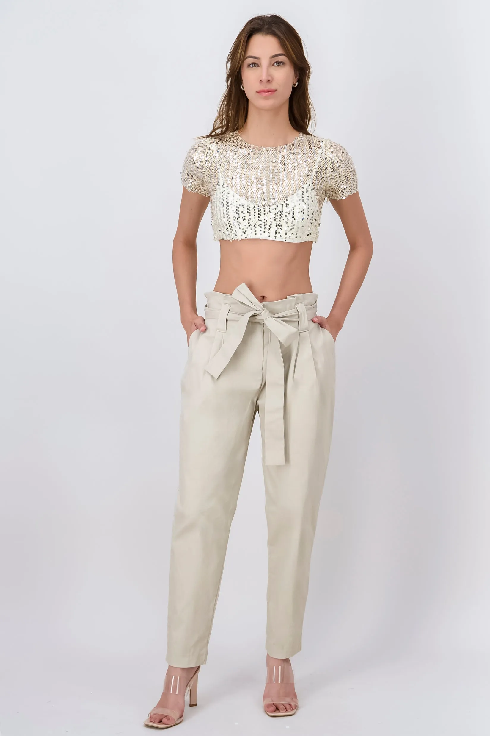 Pantalón Paper Bag Cintura Alta Cinturón sold by Shasa