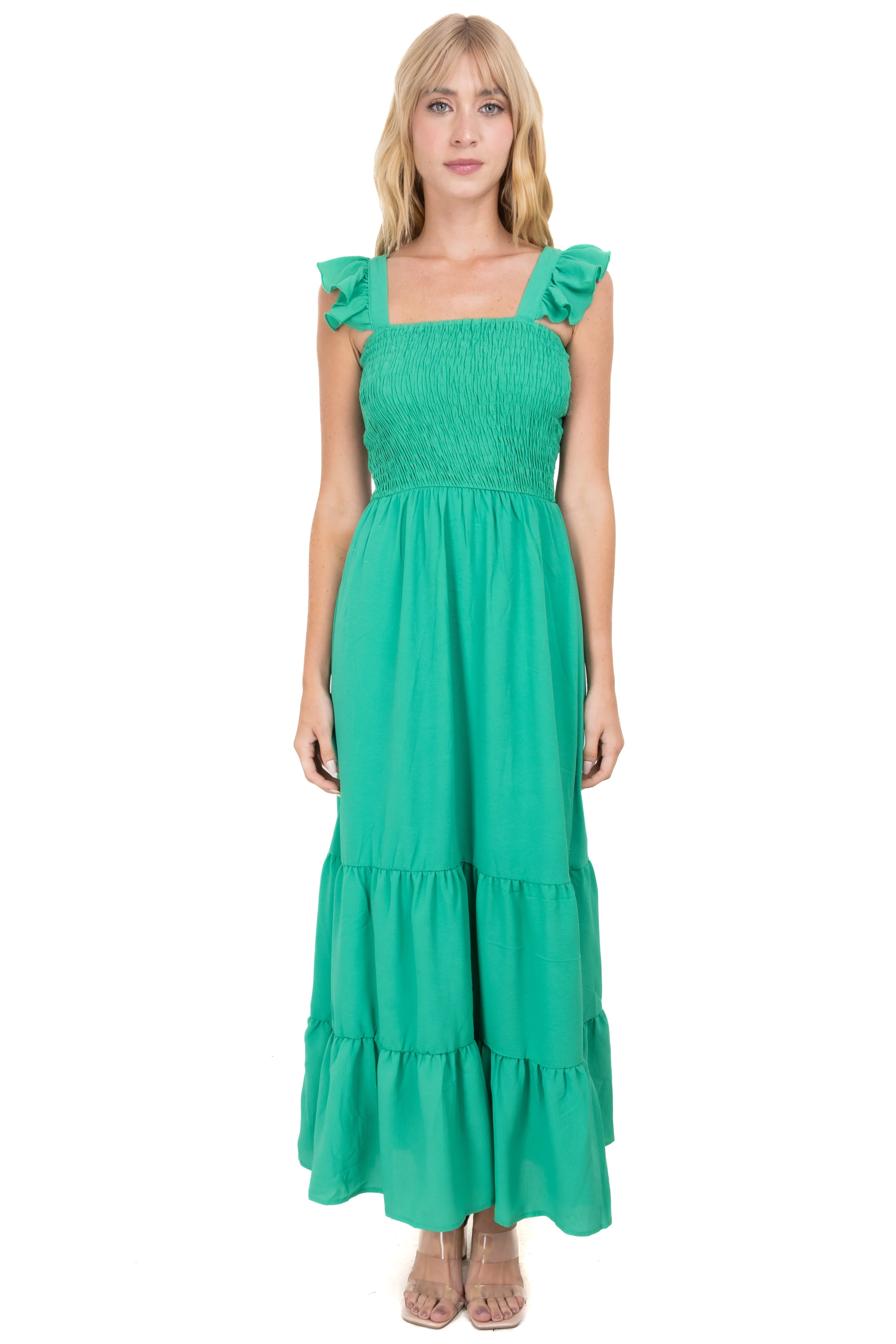 Vestido maxi capas elástico plisado sold by Shasa product image thumbnail 2